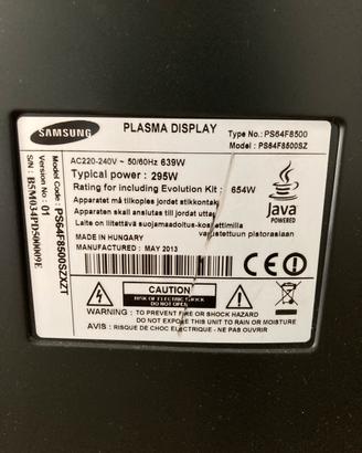 Plasma 64 TV Samsung 65 F8500