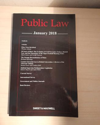 Rivista Public law gennaio 2018 sweet & maxwell