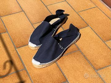 Espadrillas blu fatte a mano in tela