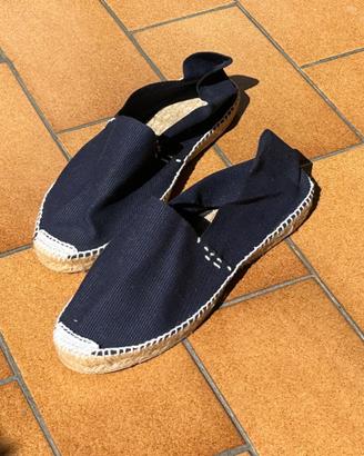 Espadrillas blu fatte a mano in tela