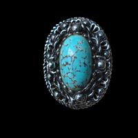 Spilla vintage stile etnico turchese