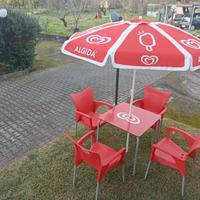Set algida completo tavolo + sedie + ombrellone