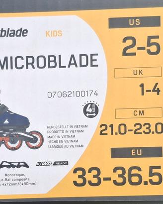 Pattini Rollerblade Microblade 33-36.5