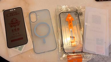 Cover e 3 pellicole per iPhone 16 nuovi