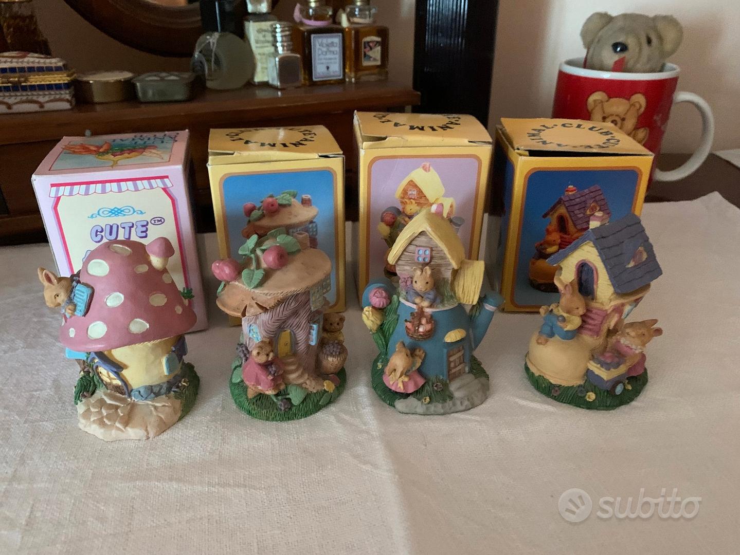 SUNNYCLUE 60 Miniature Animali In Resina Per Giardino Fai Da Te - 6 Stili: Pecora, Coniglio, Mucca, Anatra, Elefante