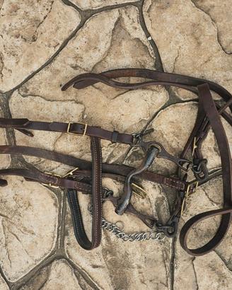 3 briglie filetto morso tastiera redini