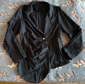 Blazer colletto a risvolto plissettato orlo Shein