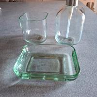 Set bagno 3 pezzi portasapone, portaspazzolino 