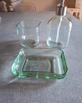 Set bagno 3 pezzi portasapone, portaspazzolino 