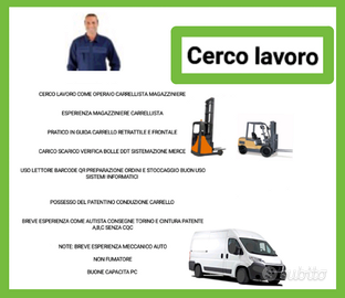 Carrellista operaio magazziniere