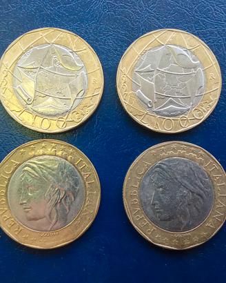 Monete 1000 lire Italia bimetàlliche '97 a 50cent