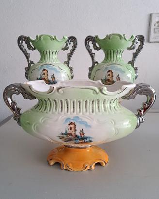 servizio vasi coccio vintage dipinti anni 60-70