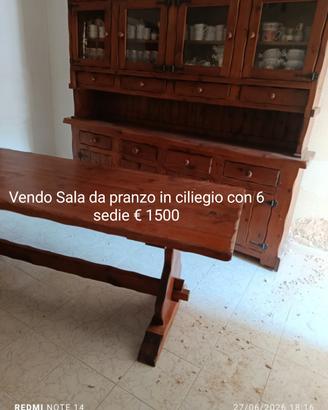 Sala da pranzo rustica in ciliegio 