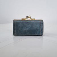 Portamonete Vintage Rayon Moda in Pelle Blu/Verde