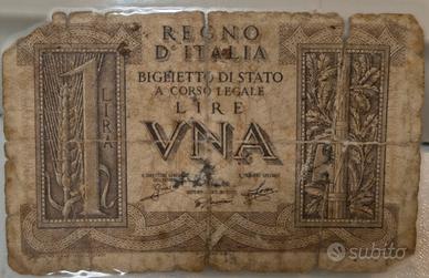 Banconota 1 Lira Regno d'Italia 1939 serie 666