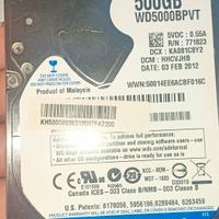 HDD 500G per esterno e portatile.