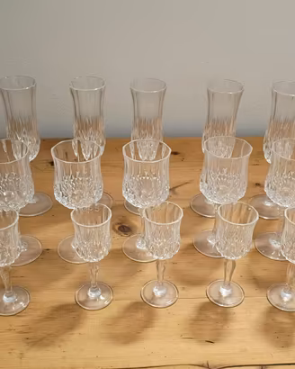 servizio Vintage 18 bicchieri Cristal D Arqies  Lo