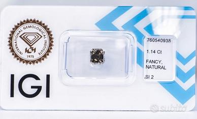 Diamante 1.14 ct IGI Fancy Gray SI2 Emerald