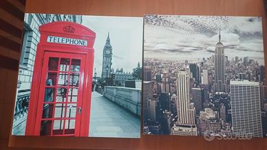 Set 2 Quadri Canvas – Londra & New York
