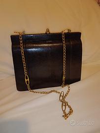Borsa di serpente marrone con catenella 21*14