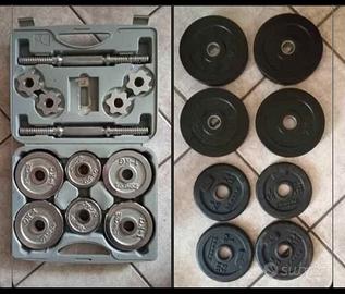 SET PESI PALESTRA: MANUBRI + DISCHI VARI