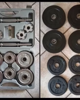 SET PESI PALESTRA: MANUBRI + DISCHI VARI