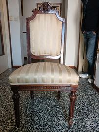 Tavolo con 6 sedie anni 70 lavorazione testa di le