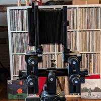 Banco ottico Sinar P2,  Manfrotto 075, testa 400