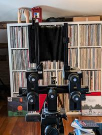 Banco ottico Sinar P2,  Manfrotto 075, testa 400