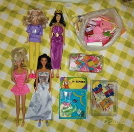 Lotto Barbie e bambole con accessori con difetti