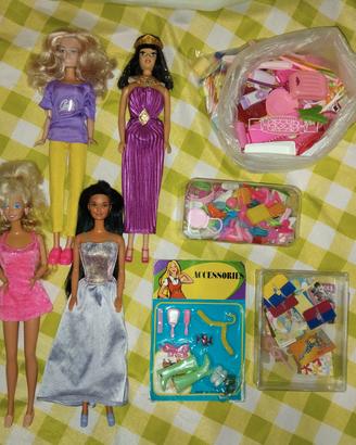 Lotto Barbie e bambole con accessori con difetti