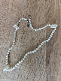 Collana Vintage a Filo Singolo - Perline Bianche L