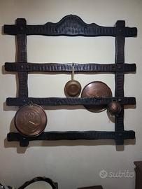 Antico Portapentole Rustico del 1900  Legno 