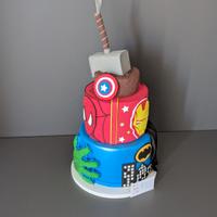 torta scenografica avengers spiderman batman hulk 