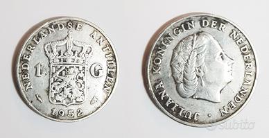 1 gulden antille olandesi 1952 regina giuliana