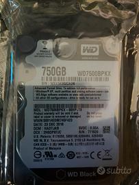Hard Disk Western digital 2,5" da 750Gb
