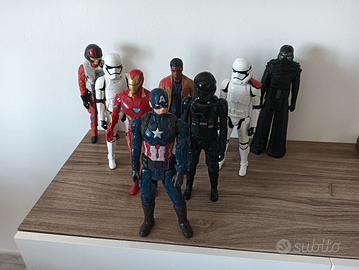 Lotto 8 Action Figure Star Wars e Marvel  30 cm 