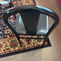 6 sedie colore nero, seduta in pelle nero,