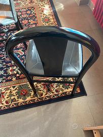 6 sedie colore nero, seduta in pelle nero,