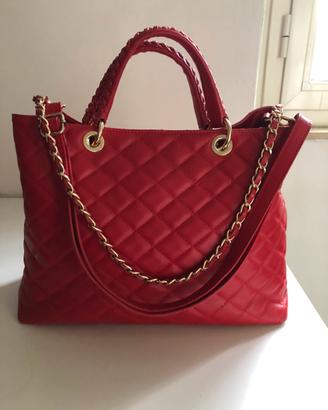 Borsa  pelle matelassé rossa