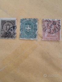 3 francobolli regno d'Italia 1863/1896/1930