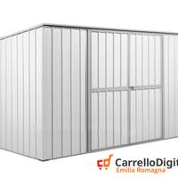 Casetta giardino in Acciaio 345x186cm 6mq bianco