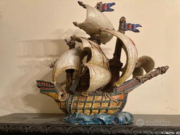 Grande galeone in ceramica Zaccagnini – h 60 cm
