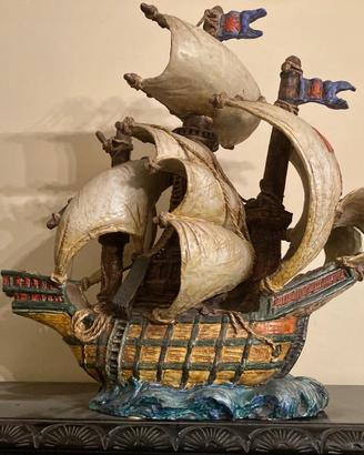 Grande galeone in ceramica Zaccagnini – h 60 cm