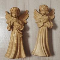 Coppia sculture angeli in legno