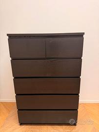 IKEA MALM 6 cassetti marrone/nero 80x48x123 – €80