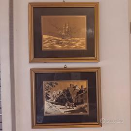 2 stampe lamina dorata dufex