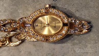 Orologio Le Cauchemar Quartz dorato con zirconi