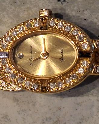 Orologio Le Cauchemar Quartz dorato con zirconi
