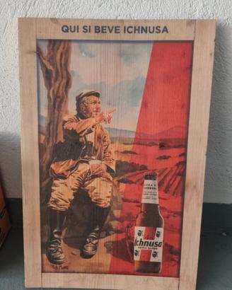 Quadro Insegna in Legno Birra Ichnusa